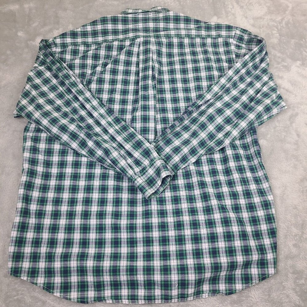 Tommy Hilfiger Button Up Shirt Adult X-Large Green White Long Sleeve Mens - Picture 4 of 6